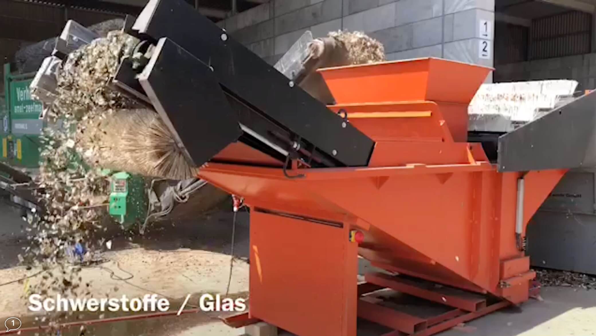 Leichtstoffabscheider LA 1200 Glas Papier Recycling Anlage orange Trennverfahren Plastik Kunststoff